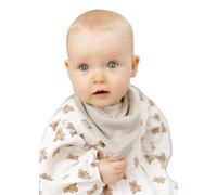 Cheeky Chompers Baby Bibs with Teether | 2 months+ Teething Bibs, Toddler Bibs | Reversible Dribble Bib & Baby Teether | Multi-Award Winning Neckerchew (Biscuit, Single)