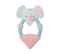 Cheeky Chompers Baby Teether | Teething Toys for Baby | Freezable & Lightweight | BPA-Free Soft Silicone Teething Ring for Babies 0-6, 6-12 Months (Darcy The Elephant)