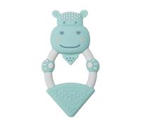 Cheeky Chompers Baby Teether | Teething Toys for Baby | Freezable & Lightweight | BPA-Free Soft Silicone Teething Ring for Babies 0-6, 6-12 Months (Chewy The Hippo)