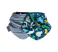 Cheeky Chompers Neckerbib Dribble Bib 2 Pack - Stripe & Dino