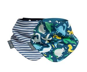 Cheeky Chompers Reversible Baby Bibs | Dribble Bibs | Toddler Bibs | Bandana Neckerchief Style | Baby Gift Set | Neckerbibs (2-pack)