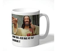 Cheeky Chops 10oz Dad Mug Funny How Does Jesus Make His Tea? Hebrews It CMUG28, White Mug Full Colour Print, Dishwasher & Microwave Safe