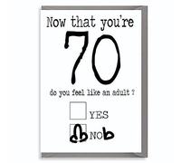 Cheeky Chops 70th Funny Birthday Card - Now You're 70 C189 Full colour