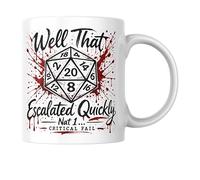 Cheeky Chops Funny DND Mug for Gamer NAT 1 Critical Fail Dice Humour Tabletop RPG Coffee Cup BSMUG01