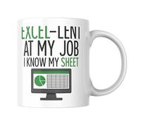Cheeky Chops Funny Excel Mug Excel Lent at My Job I Know My Sheet Office Humour Coffee Mug for Colleagues CMUG820