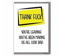 Cheeky Chops Funny Greetings Card New Job Leaving - Look Bad N1, thank you