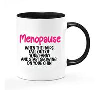 Cheeky Chops Funny Menopause Mug for Women Friend Mum Sister Black Handle