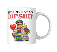 Cheeky Chops Funny Retro Sci Fi Mug Rude Quote Dipshit Derek Style Cup for Friends 80s Stranger Birthday Colleague Banter - CMUG973