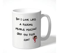 Cheeky Chops Funny Rude Mug Do I Look Like a People Person Sweary Coffee Cup with Little Ms Sarcasm LMC42