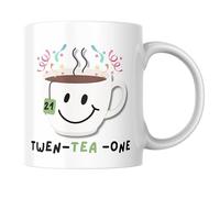 Cheeky Chops Funny Tea Birthday Mug for 21 30 40 50 60 TwenTea ThirTea FourTea Milestone Coffee Cup Novelty Age Gift (21st)