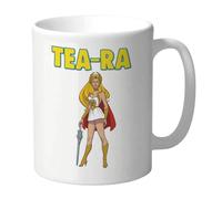 Cheeky Chops Funny Tea Mug with Tea-Ra Parody Design British Humour 11oz Ceramic CMUG33