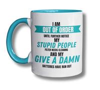 Cheeky Chops I'm Out of Order Mug, Teal