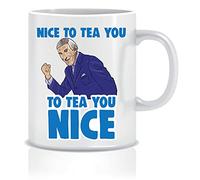 Cheeky Chops Mug Bruce Forsyth Nice to Tea You Novelty Gift CMUG88, White Print