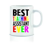 Cheeky Chops Novelty Gift Mug Birthday Gift for Him Her Mug Joke Humour - Teacher Mug Best Teaching Assistant Ever - KMUG12, White Mug Hand Printed