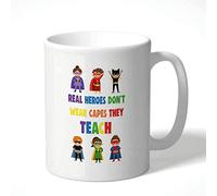 Cheeky Chops Novelty Gift Mug Birthday Gift for Him Her Mug Joke Humour - Teacher Mug Real Heroes Don't Teach They wear Capes - KMUG21