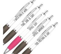 Cheeky Chops Pack of Ballpoint Pens - Funny Pen Set For Colleagues - Funky Stationery Quirky Gift - Office Desk Accessories - Rude Pen Set - Funny Friend Gift (The office pack)