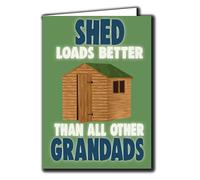 Cheeky Chops Shed Father's Day Card - Grandad Birthday Card Shed loads better than all other grandads F145, Full colour, 5 x 7