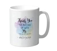 Cheeky Chops Thank You for Putting Up with Me Mug - Funny Teacher Coffee Cup - Humorous Appreciation Christmas Secret Santa - KMUG04