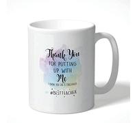 Cheeky Chops Thank You for Putting Up with Me Mug - Funny Teacher Coffee Cup - Humorous Appreciation Present KMUG04