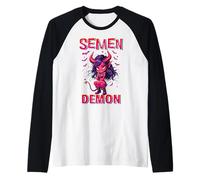 Cheeky Demon Funny Naughty Rude Humor Hen Party Design Raglan Baseball Tee