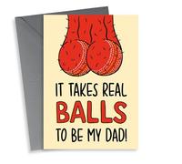 Cheeky Father's Day Card - Cricket - Takes Real Balls