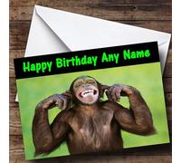 Cheeky Funny Monkey Customised Birthday Greetings Card- Birthday Cards/Animals, Wildlife & Pets Cards | Birthday Card | Animals, Wildlife & Pets Card
