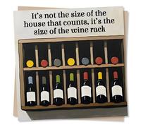Cheeky Funny New Home Congratulations Card For Loved One - Wine Lover - It’s Not The Size Of The House That Counts, It’s The Size Of The Wine Rack - For Friend, Bestie, Colleague, Relative