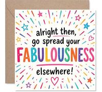 Cheeky Good Luck Card - Go on Then, Show off Your Fabulousness - Vibrant Stars and Confetti Design - Lively Card to Mark New Adventures - 145mm Square, Envelope Included