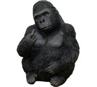 Cheeky Gorilla Garden Ornament, Small Size, Decorative Black Primate Statue