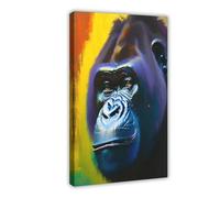 Cheeky Gorilla Poster Canvas Poster Wall Art Decor Print Picture Paintings for Living Room Bedroom Decoration 20x30inch(50x75cm)