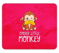 Cheeky Little Monkey with Banana in Mouth Mouse Mat Pad 24cm x 19cm