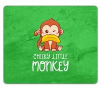 Cheeky Little Monkey with Banana in Mouth Mouse Mat Pad 24cm x 19cm