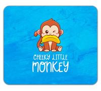 Cheeky Little Monkey with Banana in Mouth Mouse Mat Pad 24cm x 19cm