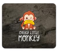 Cheeky Little Monkey with Banana in Mouth Mouse Mat Pad 24cm x 19cm