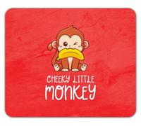 Cheeky Little Monkey with Banana in Mouth Mouse Mat Pad 24cm x 19cm