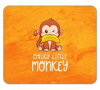 Cheeky Little Monkey with Banana in Mouth Mouse Mat Pad 24cm x 19cm