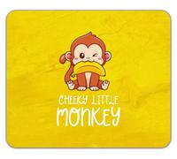 Cheeky Little Monkey with Banana in Mouth Mouse Mat Pad 24cm x 19cm