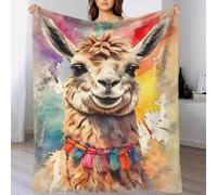 Cheeky Llama with Colorful Tassels Blankets for Beds Soft Super Soft Blanket for Bed Grandma Snug Gifts 40x50inch(100x130cm)