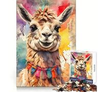 Cheeky Llama with Colorful Tassels Puzzles for Adults 1000 Piece Memory Enhance Soft Distraction Accurate Cut Perfect Xmas (38x52cm)