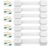 Cheeky Monkey® (10 Pack) with 3M Adhesive Premium Child Locks for Cupboards, Child Proof Drawer Locks, Cabinet Locks Baby Proofing with No Drilling, Adjustable, Cupboard Locks for Children