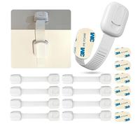 Cheeky Monkey® (8 Pack) with 3M Adhesive Premium Child Locks for Cupboards, Child Proof Drawer Locks, Cabinet Locks Baby Proofing with No Drilling, Cupboard Locks for Children