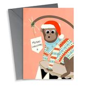 Cheeky Monkey Christmas Card