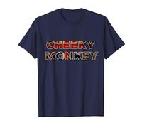 Cheeky Monkey | England Anglophile Cockney British Slang T-Shirt, Men, Navy Blue, X-Large