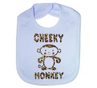 Cheeky Monkey In Animal Print - Funny Baby/Toddler/Newborn Bib blue