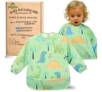 Cheeky Monkey Long Sleeve Baby Bib, Waterproof Weaning Coverall, Dinosaur