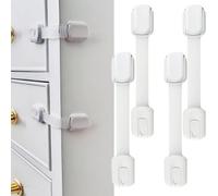 Cheeky Monkey® Pack Premium Cupboard Locks for Children Baby Proofing Child Safety Strap Kitchen Cupboards Cabinets with Drawers Cabinet & Drawer Kids Proof Extra Adhesive (One Size, 4, Count)