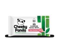 The Cheeky Panda Bamboo Facial Make Up Remover Wipes | Sustainable Face Wipes Eye Makeup Remover | Rose Scented Pack of 25 Face Wipes | 99% Purified Water