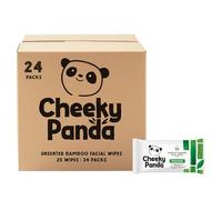 Cheeky Panda 100% Bamboo Facial Cleansing Wipes Unscented 25 Wipes-24 Pack