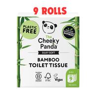 Cheeky Panda 100% Natural Bamboo Luxury Toilet Tissue 3PLY 200 Sheets 9 Rolls