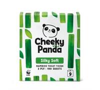 The Cheeky Panda Bamboo Toilet Roll Tissue Paper 9 Rolls 3ply - Sustainable, Skin Friendly, Soft, Super Absorbent